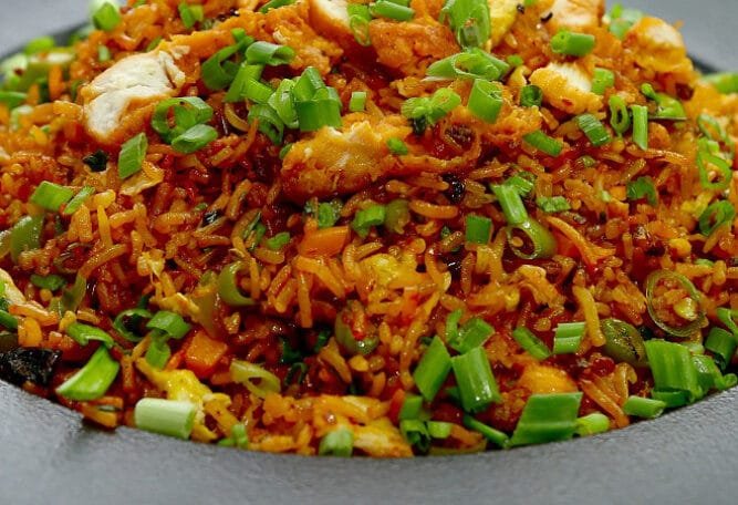 Triple Schezwan Chicken Fried Rice